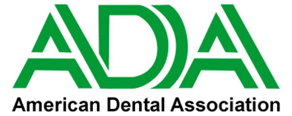 ADA Logo - Green sans-serif type over black type