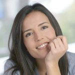 Brunette woman smiling