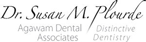 Agawam Dental Logo - Black script and gray sans-serif type