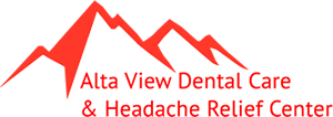 Alta View Dental Logo - Red sans-serif type with mountain icon above