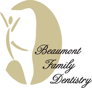 Beaumont Family Dentistry Logo - Black script type with person and tooth icon to left