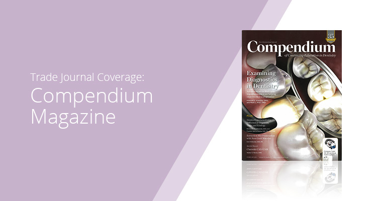 Graphic with lavender background and white sans-serif type showcasing Compendium Magazine cover