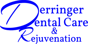 Derringer Dental Care and Rejuvination Logo - Electric blue serif type