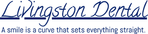 Livingston Dental Logo - Dark blue script and sans-serif type