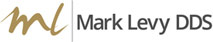 Mark Levy DDS Logo - Dark gray sans-serif type with brown initials to left