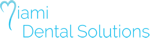 Miami Dental Solutions Logo - Bright blue sans-serif type with heart icon to left