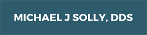 Michael J Solly DDS Logo - White sans-serif type on dark turquoise background