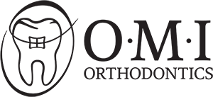 OMI Orthodontics Logo - Black serif type with tooth icon to left