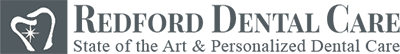 Redford Dental Care Logo - Dark gray serif type with tooth icon to left