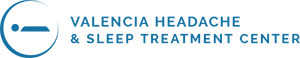 Valencia Headache and Sleep treatment Center Logo - Dark blue sans-serif type with icon to left